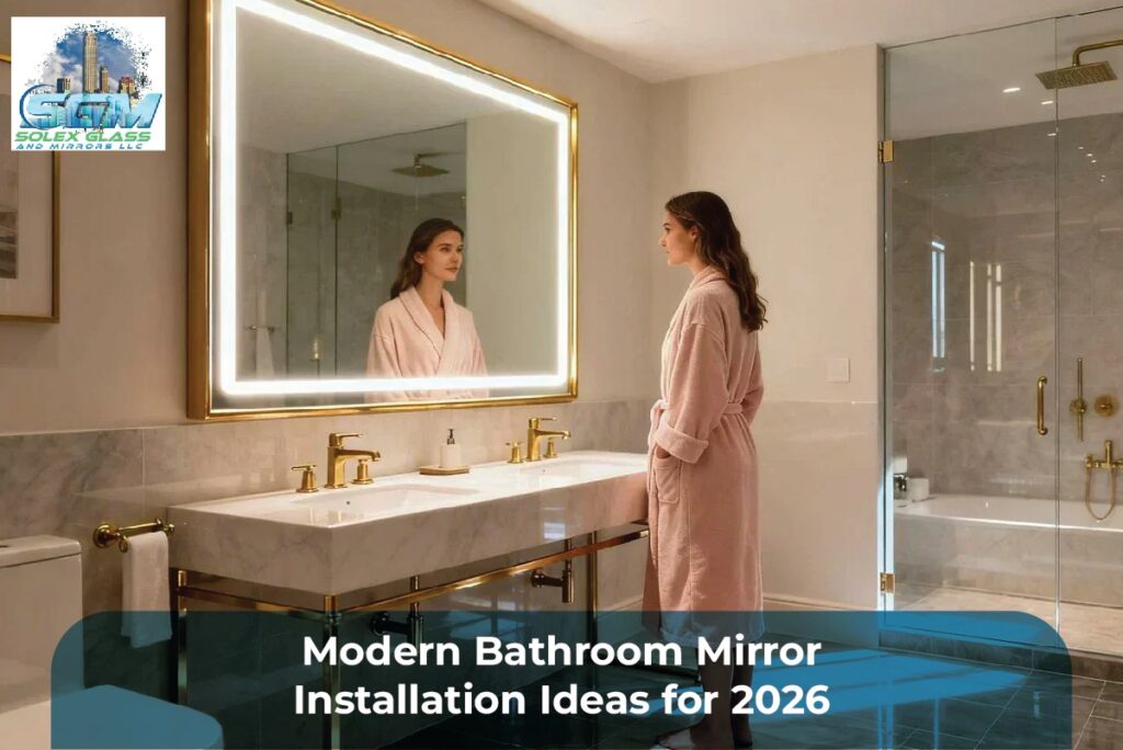 bathroom mirror installation