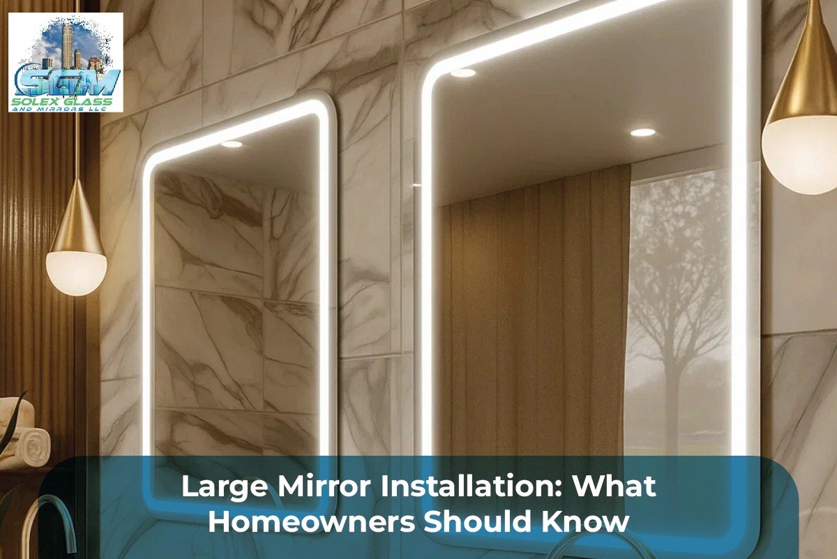 large mirror installation